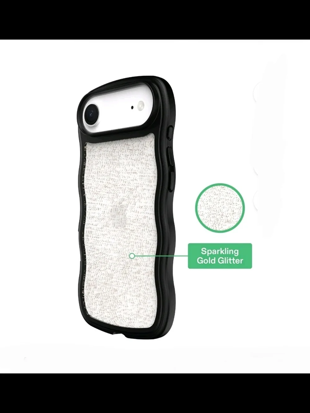 onn. Wavy Grip Phone Case for iPhone Air Silver/Gold Glitter BNIB